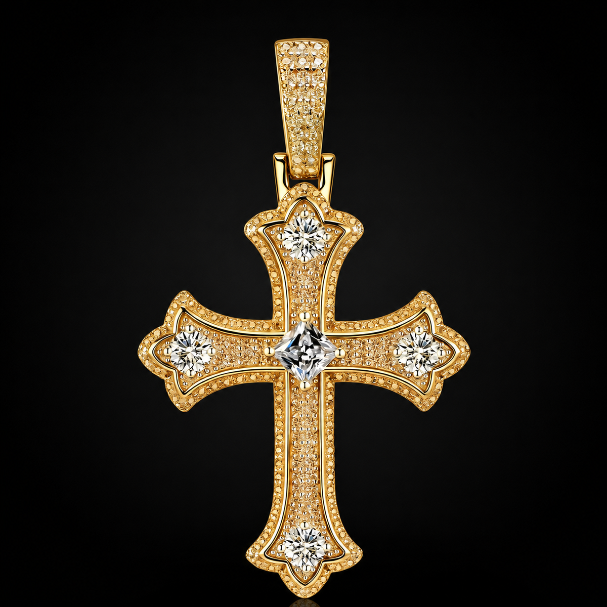 Saint Moissanite Cross Pendant